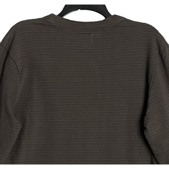 RVCA Men's Small VAcancy Crew Neck Long Sleeve T-Shirt Brown Stripe NEW - Picture 7 of 11